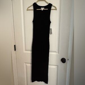 Rubbed Black Tank Top Sleeveless Racerback Dress